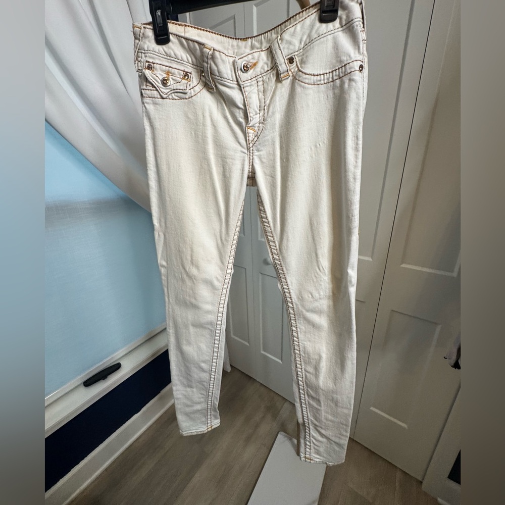 True Religion Women's Off-White Skinny Jeans
